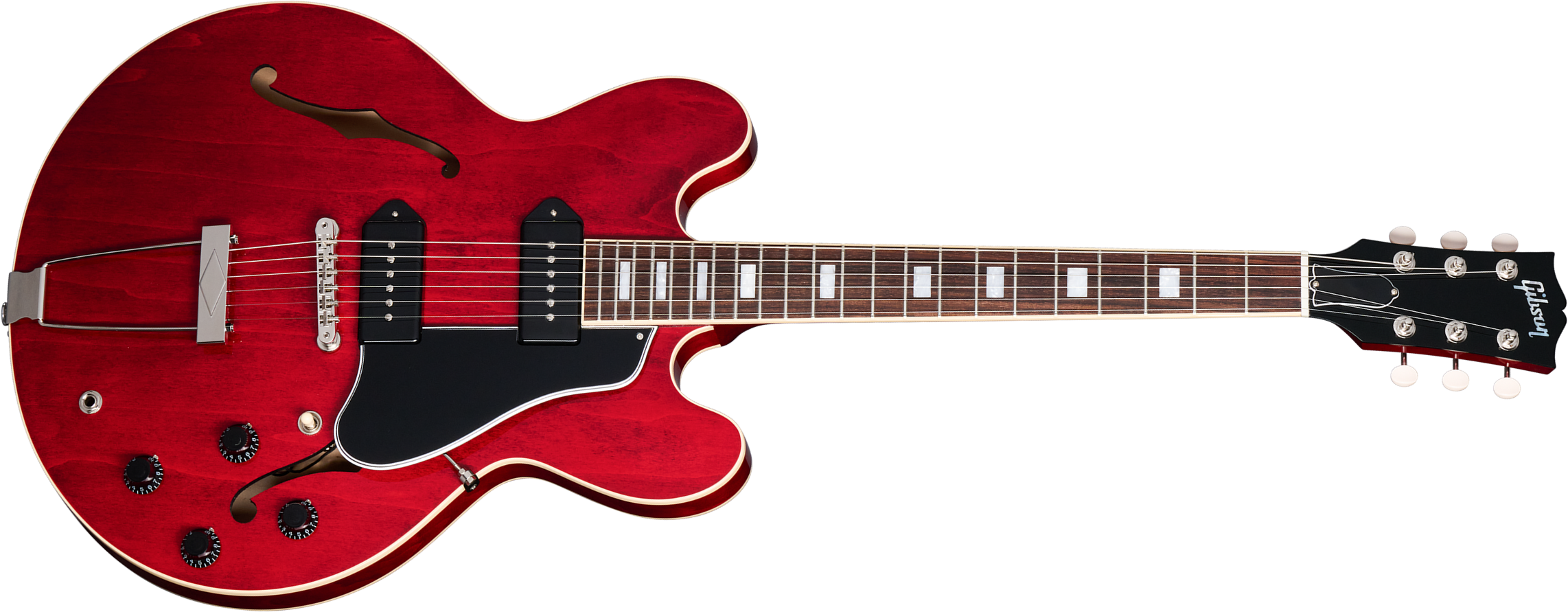Gibson Es-330 2s P90 Ht Rw - Sixties Cherry - Semi-Hollow E-Gitarre - Main picture