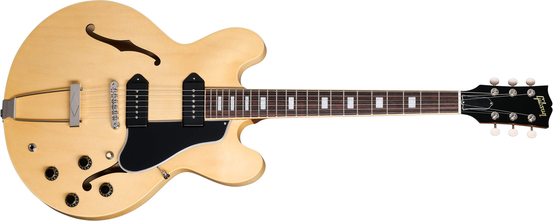 Gibson Es-330 2s P90 Ht Rw - Antique Natural - Semi-Hollow E-Gitarre - Main picture
