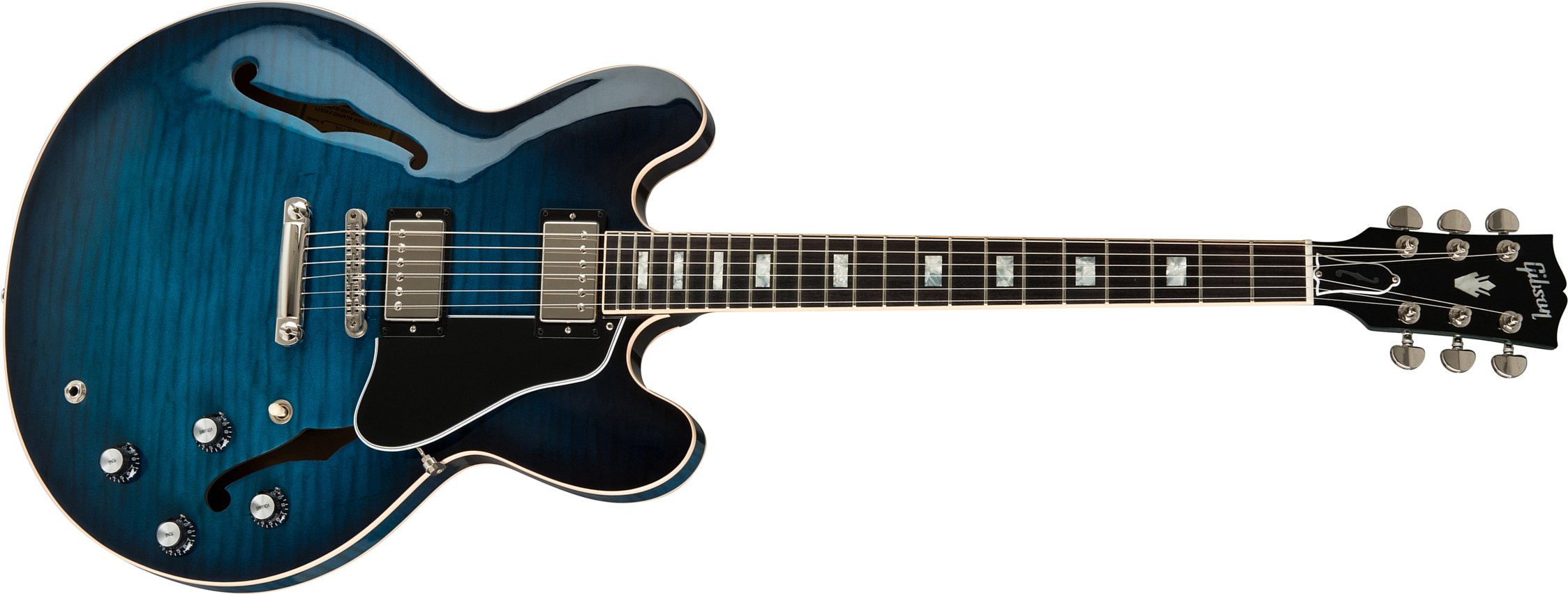 Gibson Es-335 Dot 2019 Hh Ht Rw - Blue Burst - Semi-Hollow E-Gitarre - Main picture