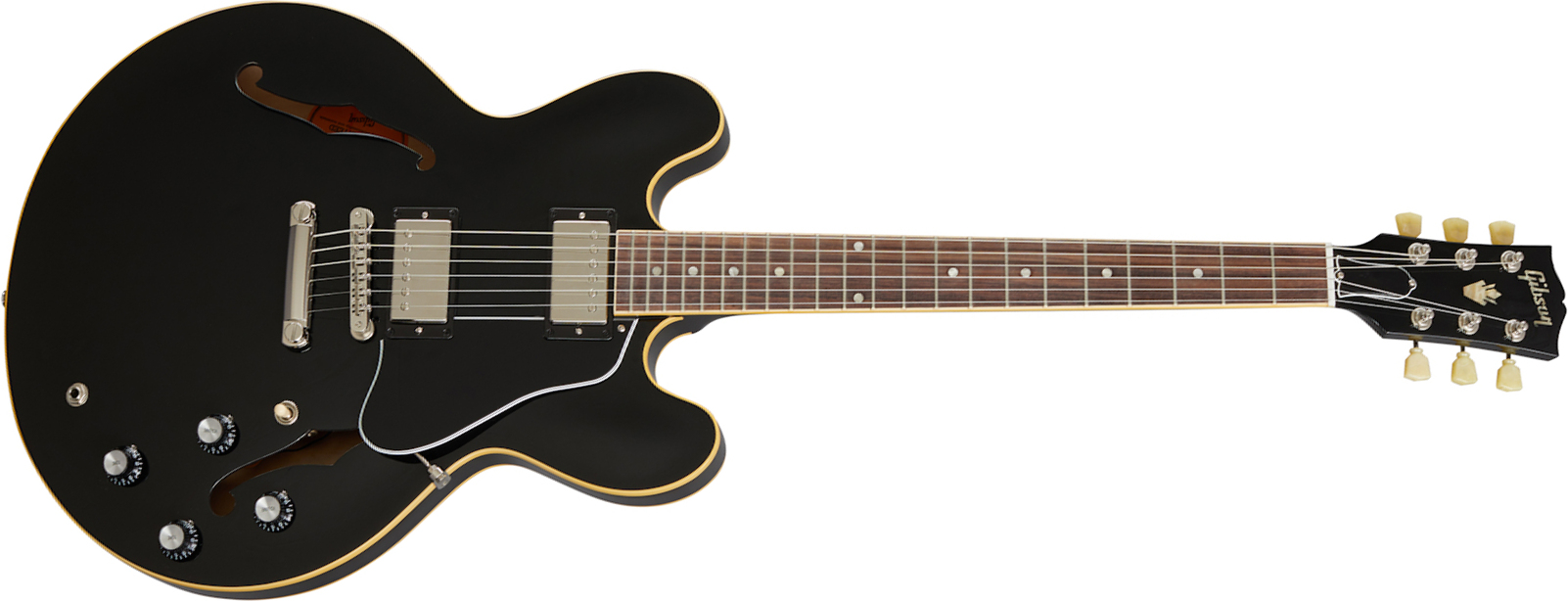 Gibson Es-335 Dot Original 2020 2h Ht Rw - Vintage Ebony - Semi-Hollow E-Gitarre - Main picture