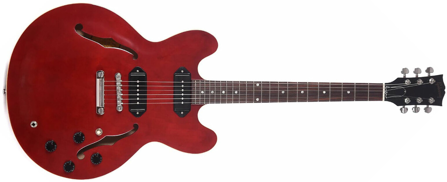 Gibson Es-335 Dot P-90 2019 Ht Rw - Wine Red - Semi-Hollow E-Gitarre - Main picture