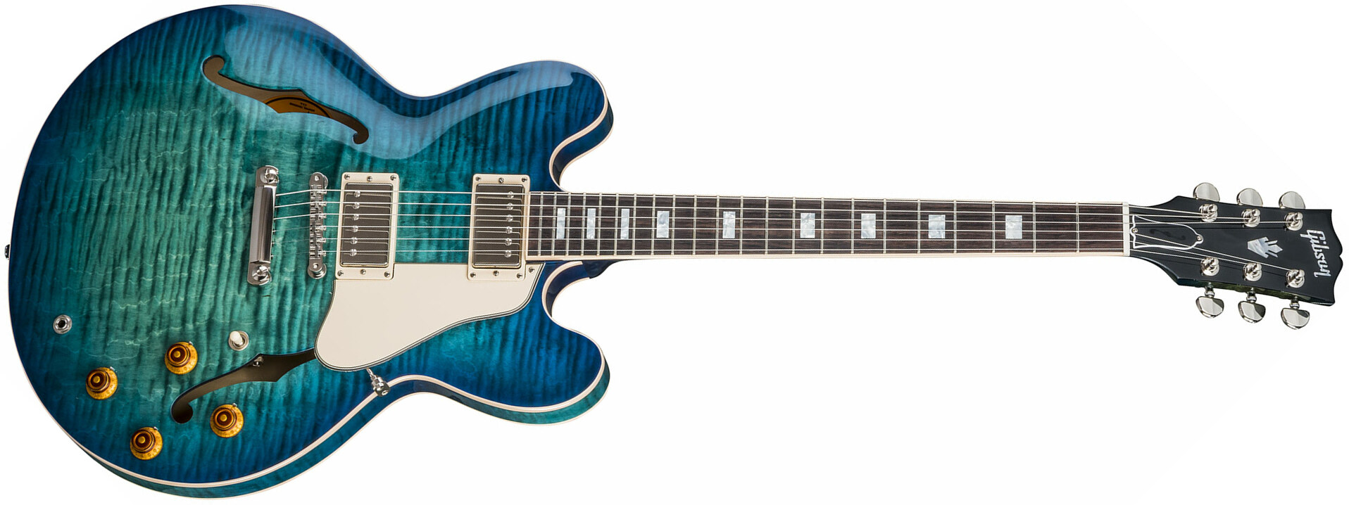 Gibson Es-335 Figured 2018 - Aquamarine - Semi-Hollow E-Gitarre - Main picture