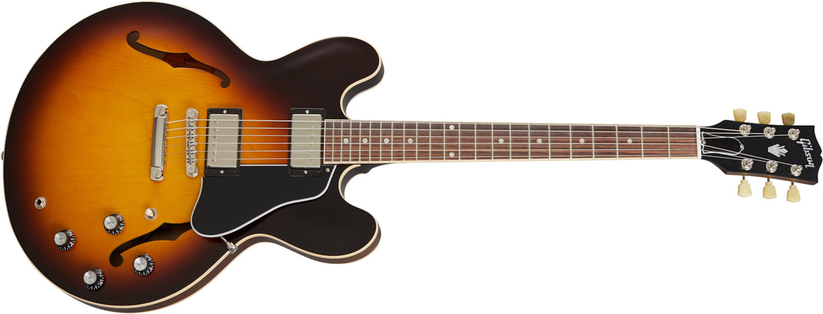 Gibson Es-335 Satin Modern 2020 2h Ht Rw - Satin Vintage Sunburst - Semi-Hollow E-Gitarre - Main picture