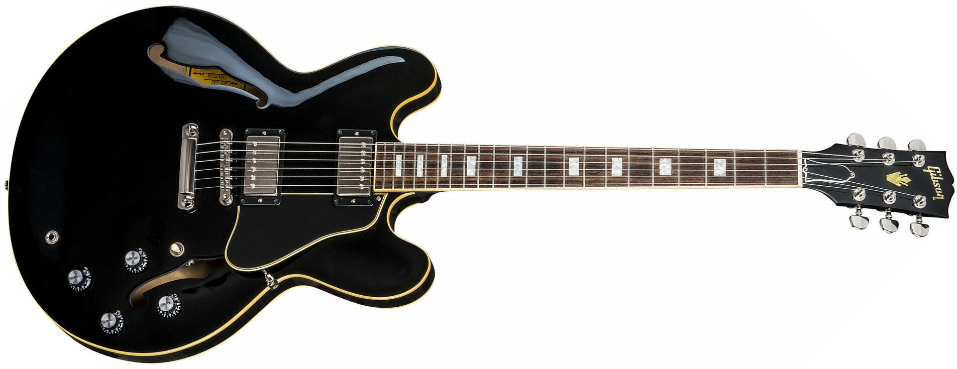 Gibson Es-335 Traditional 2018 - Vintage Ebony - Semi-Hollow E-Gitarre - Main picture