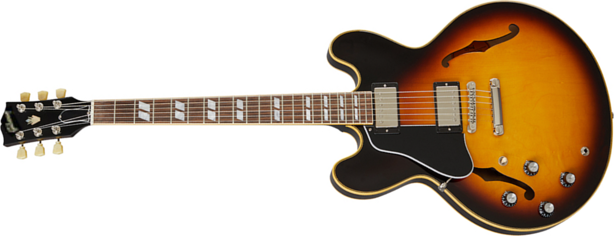 Gibson Es-345 Lh Original Gaucher 2h Ht Rw - Vintage Burst - E-Gitarre für Linkshänder - Main picture