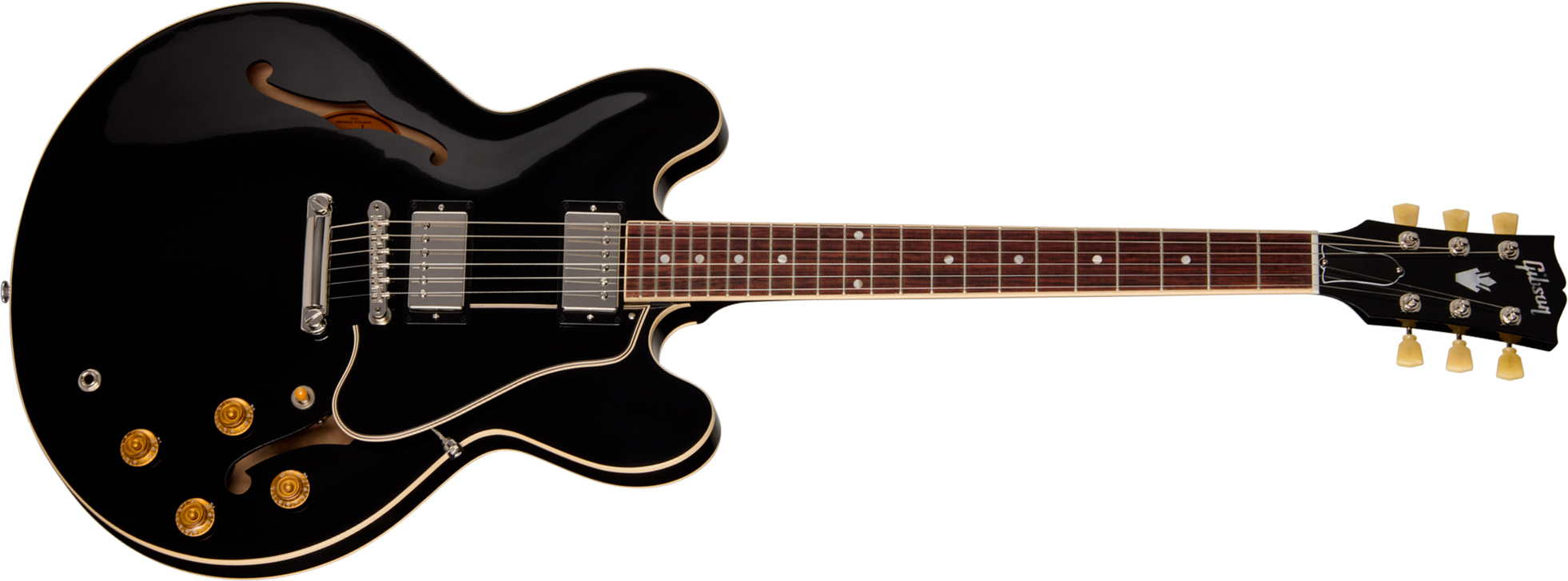 Gibson Es335 50s Usa 2h Ht Rw - Ebony - Semi-Hollow E-Gitarre - Main picture
