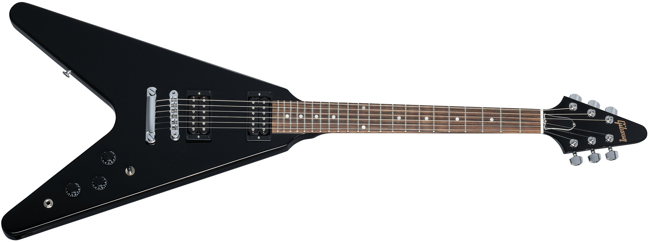Gibson Flying V 80s 2h Ht Rw - Ebony - E-Gitarre aus Metall - Main picture