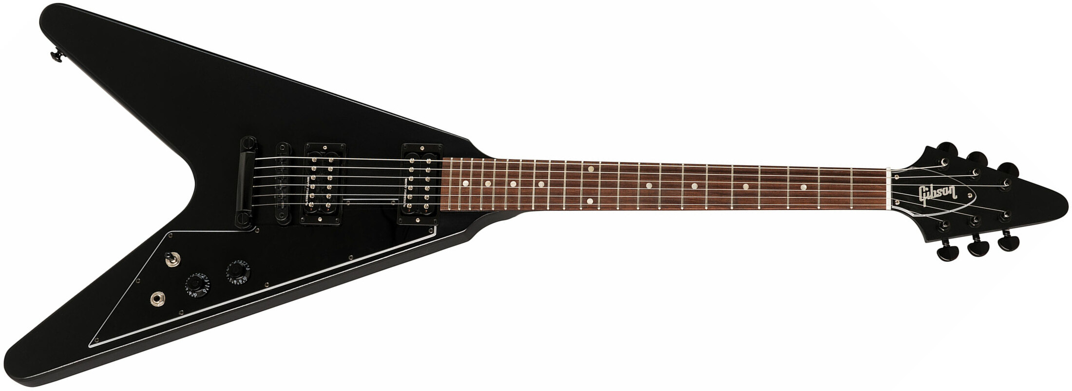 Gibson Flying V Tribute 2019 Hh Ht Rw - Satin Ebony - E-Gitarre aus Metall - Main picture