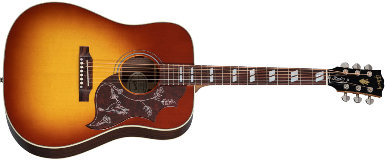 Gibson Hummingbird Studio Rosewood Modern 2023 Dreadnought Epicea Palissandre Rw - Rosewood Burst - Elektroakustische Gitarre - Main picture