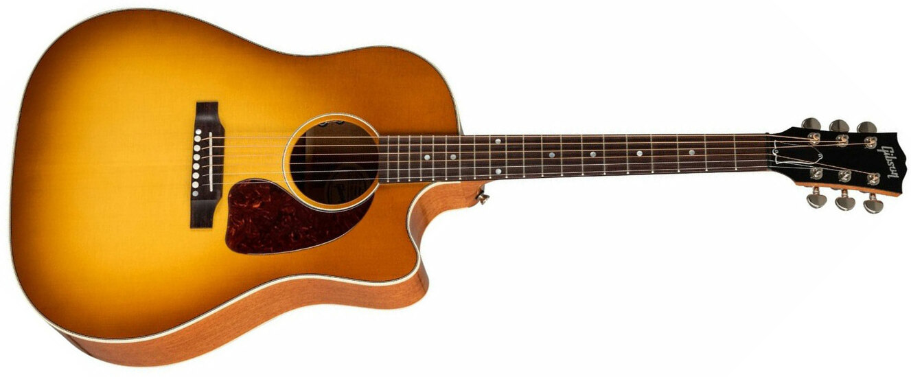 Gibson J-45 Cutaway 2019 Dreadnought Cw Epicea Acajou Rw - Heritage Cherry Sunburst - Elektroakustische Gitarre - Main picture