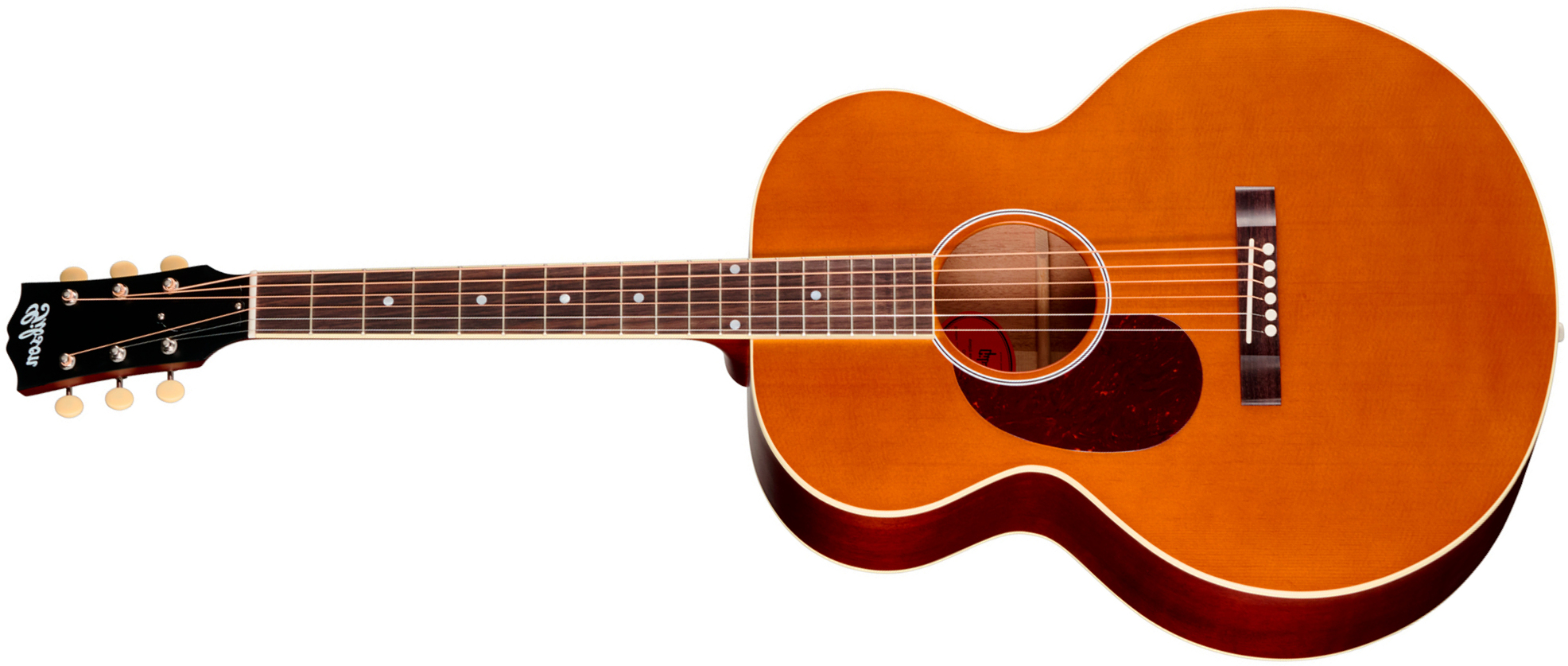 Gibson J185 Century 12-fret Lh Jumbo Shsc Gaucher Epicea Acajou Rw - Vintage Amber Satin - Folk-Gitarre - Main picture