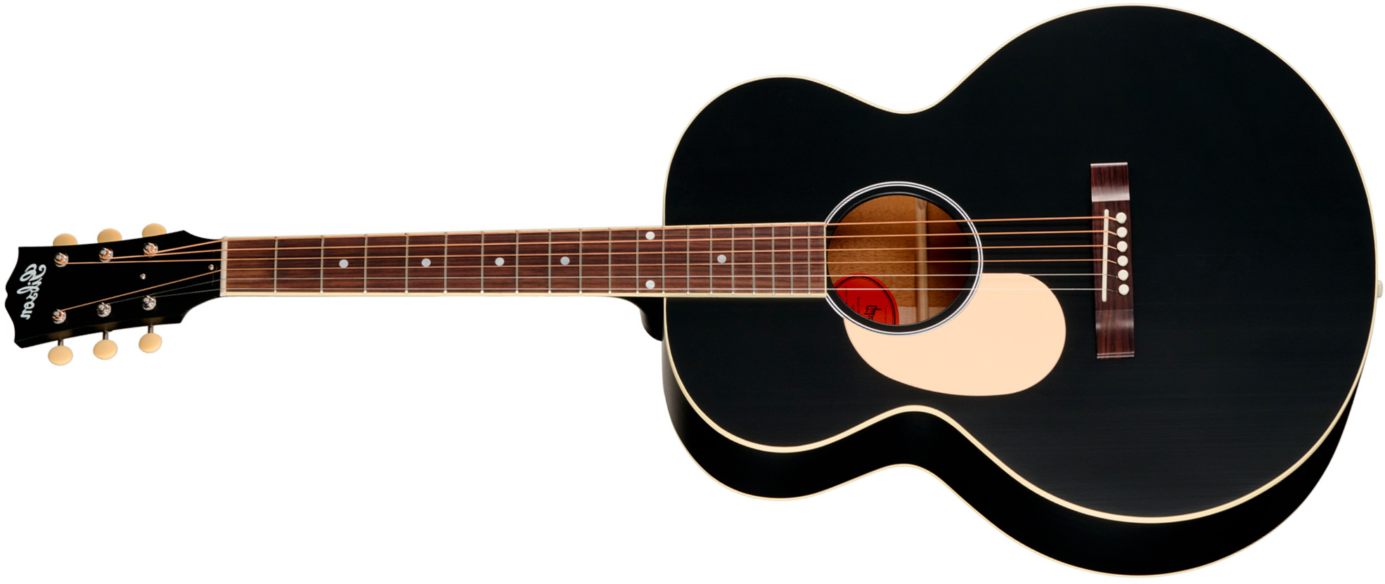 Gibson J185 Century 12-fret Lh Jumbo Shsc Gaucher Epicea Acajou Rw - Ebony Satin - Folk-Gitarre - Main picture