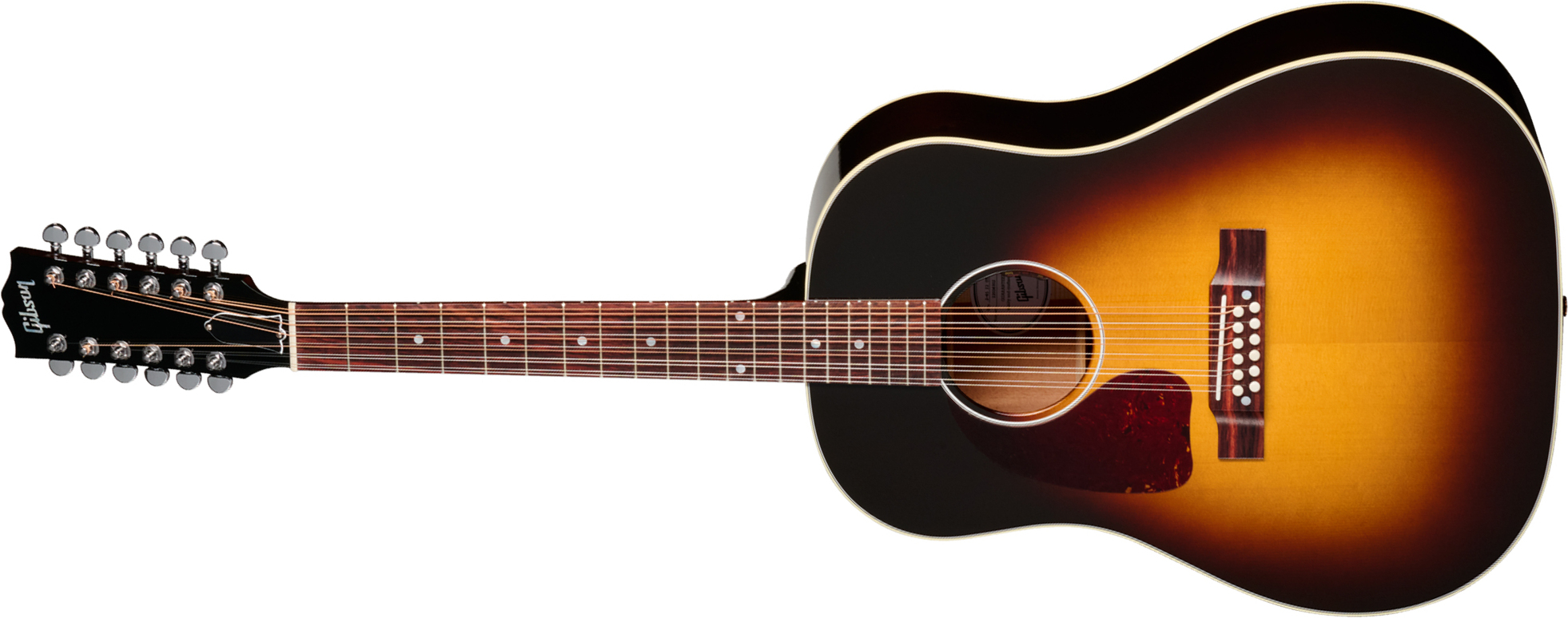 Gibson J45 Standard 12-string Lh (baggs Hifi Dna) Dreadnought 12c Gaucher Epicea Acajou Rw - Vintage Sunburst - Folk-Gitarre - Main picture