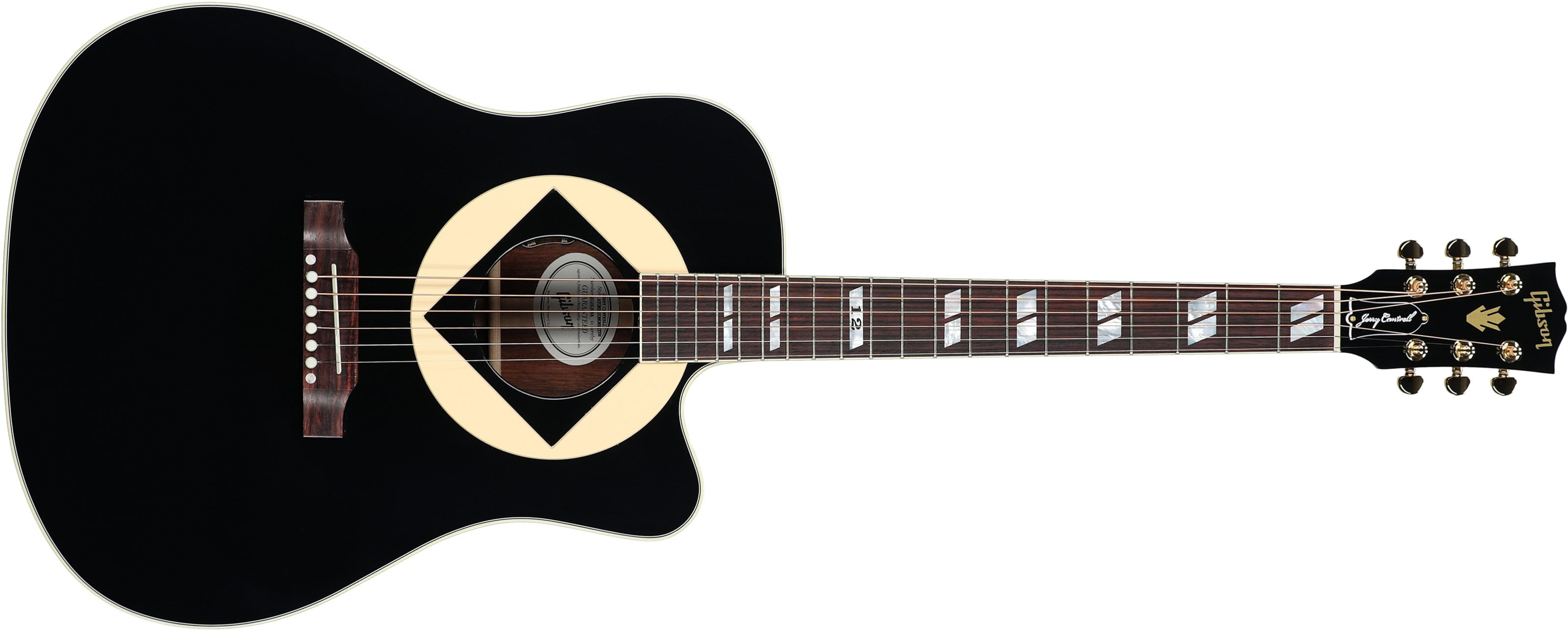 Gibson Jerry Cantrell Songwriter Atone Signature Dreadnought Cw Epicea Palissandre Rw - Ebony - Westerngitarre & electro - Main picture