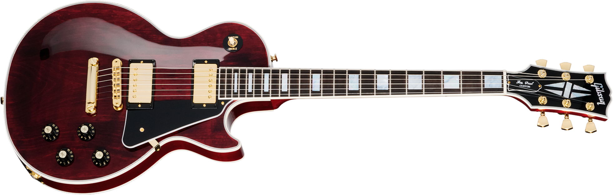 Gibson Les Paul Custom 70s 2h Ht Eb - Wine Red - Single-Cut-E-Gitarre - Main picture