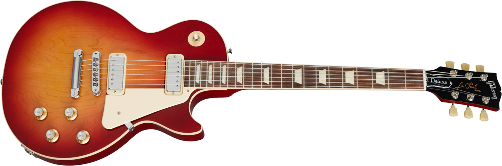 Gibson Les Paul Deluxe 70s Original 2mh Ht Rw - 70s Cherry Sunburst - Single-Cut-E-Gitarre - Main picture