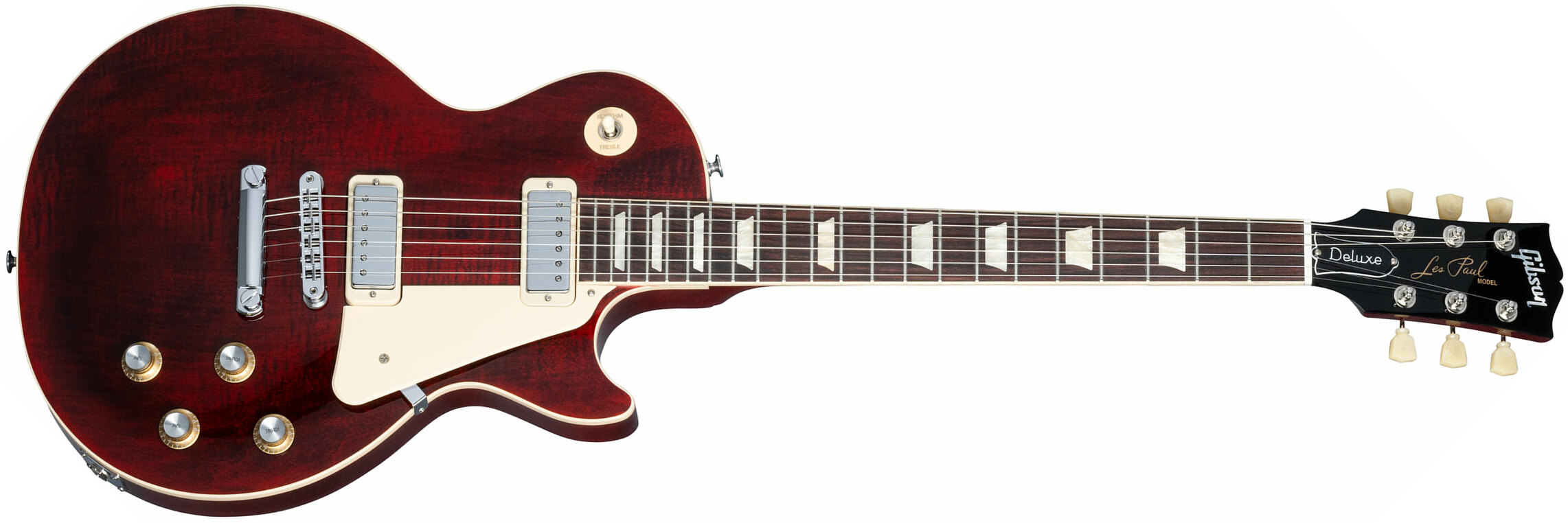 Gibson Les Paul Deluxe 70s Plain Top Original 2mh Ht Rw - Wine Red - Single-Cut-E-Gitarre - Main picture