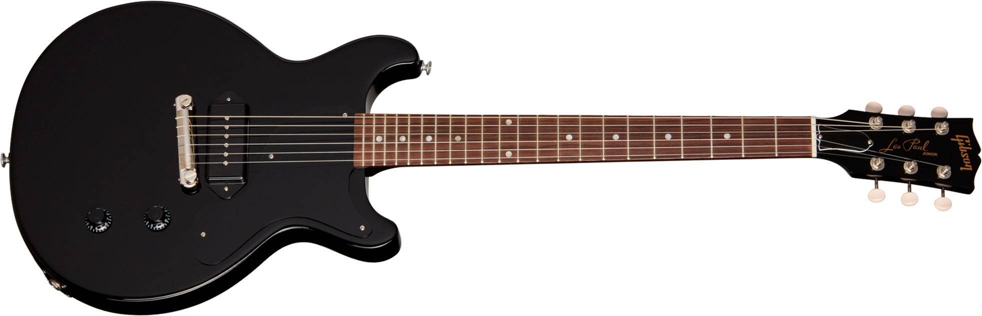 Gibson Les Paul Junior Dc Usa 2s P90 Ht Rw - Ebony - Double Cut E-Gitarre - Main picture