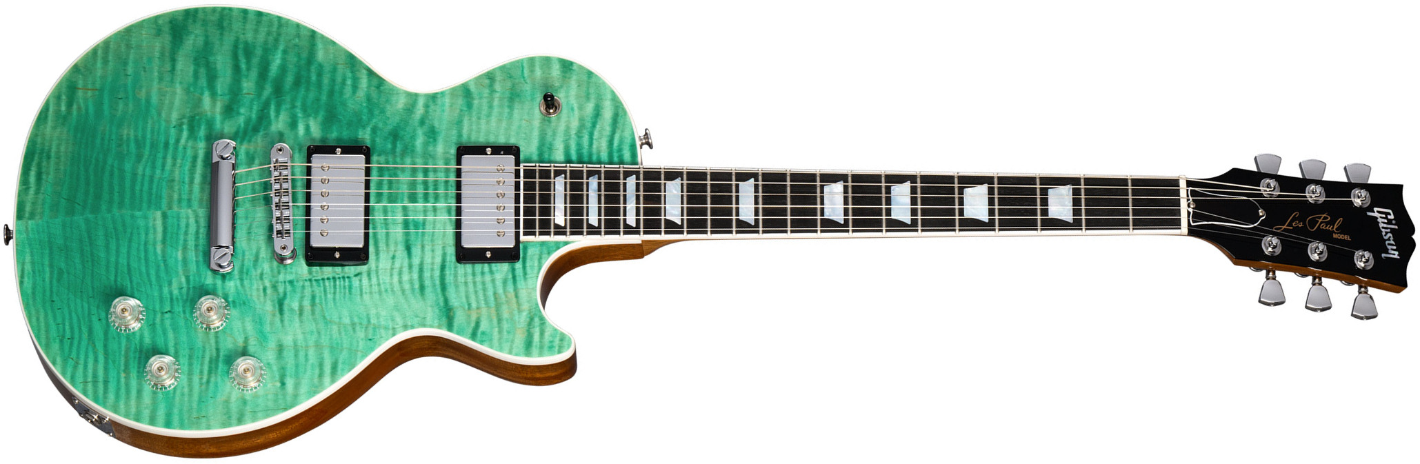 Gibson Les Paul Modern Figured 2h Ht Rw - Seafoam Green - Single-Cut-E-Gitarre - Main picture