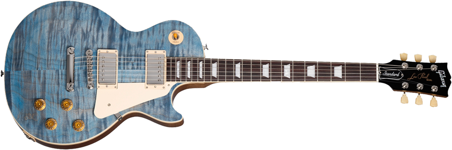 Gibson Les Paul Standard 50s Custom Color Original Usa 2h Ht Rw - Ocean Blue - Single-Cut-E-Gitarre - Main picture
