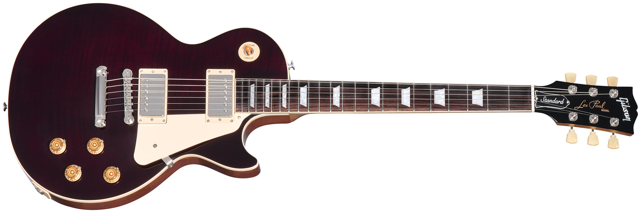 Gibson Les Paul Standard 50s Figured Custom Color 2h Ht Rw - Translucent Oxblood - Single-Cut-E-Gitarre - Main picture