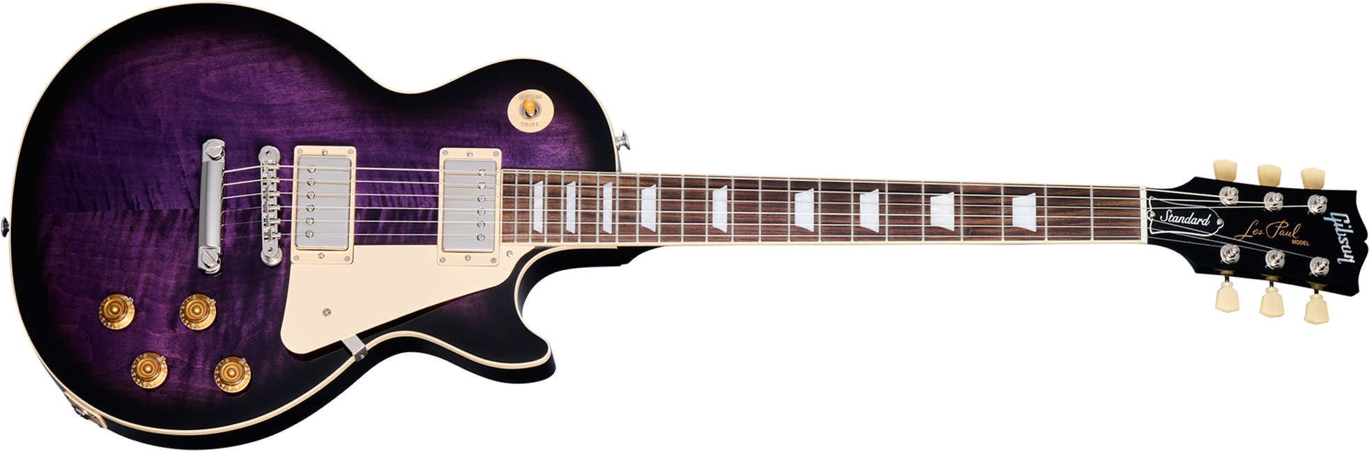 Gibson Les Paul Standard 50s Figured Top Original Usa 2h Ht Rw - Dark Purple Burst - Single-Cut-E-Gitarre - Main picture