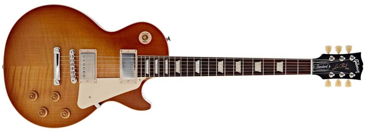 Gibson Les Paul Standard 50s Figured Top Original Usa 2h Ht Rw - Dirty Lemon Burst - Single-Cut-E-Gitarre - Main picture