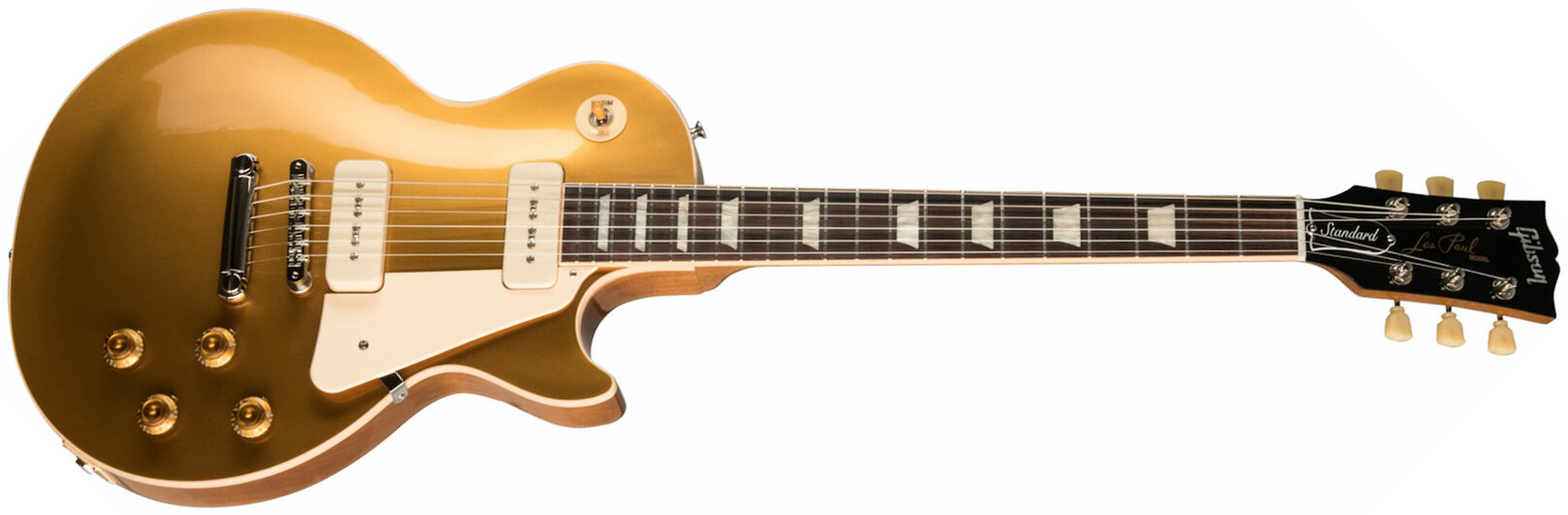 Gibson Les Paul Standard 50s P90 Original 2p90 Ht Rw - Gold Top - Single-Cut-E-Gitarre - Main picture