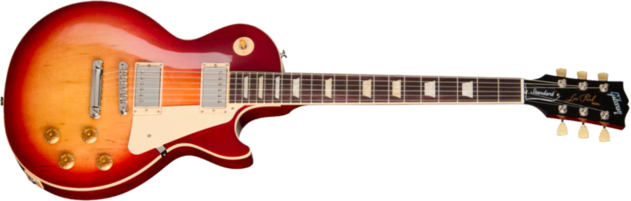 Gibson Les Paul Standard 50s Plain Top Original Usa 2h Ht Rw - Dark Cherry Sunburst - Single-Cut-E-Gitarre - Main picture