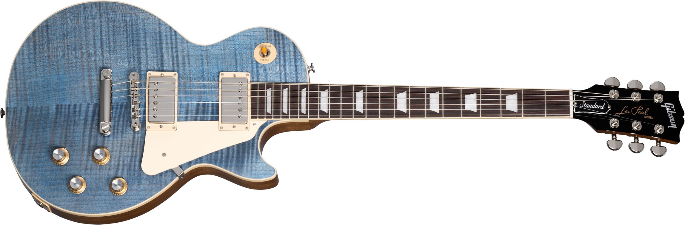 Gibson Les Paul Standard 60s Figured Original 2h Ht Rw - Ocean Blue - Single-Cut-E-Gitarre - Main picture