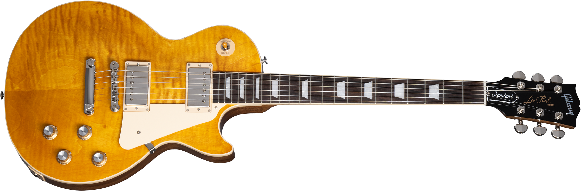 Gibson Les Paul Standard 60s Figured Original 2h Ht Rw - Honey Amber - Single-Cut-E-Gitarre - Main picture