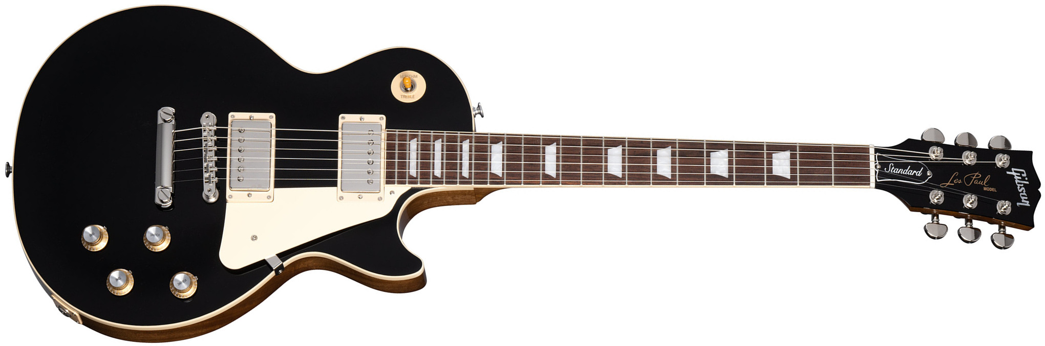 Gibson Les Paul Standard 60s Plain Top Original Custom Color 2h Ht Rw - Ebony - Single-Cut-E-Gitarre - Main picture