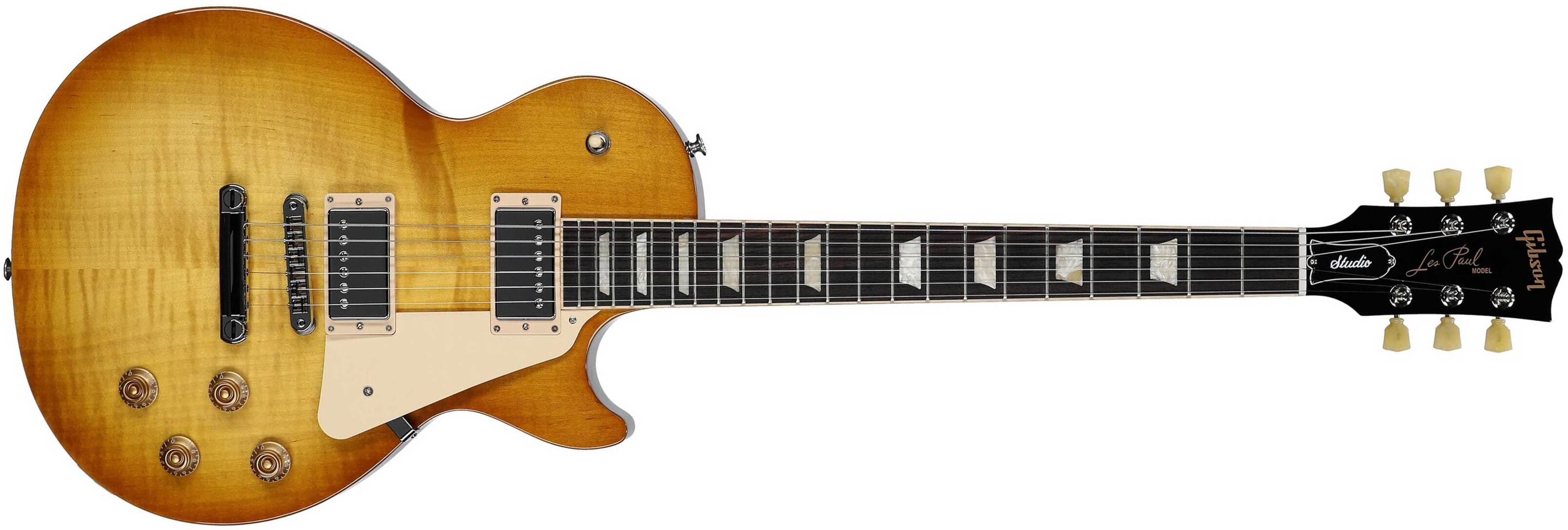 Gibson Les Paul Studio Figured Top Modern Usa 2h Ht Rw - Honey Burst - Single-Cut-E-Gitarre - Main picture