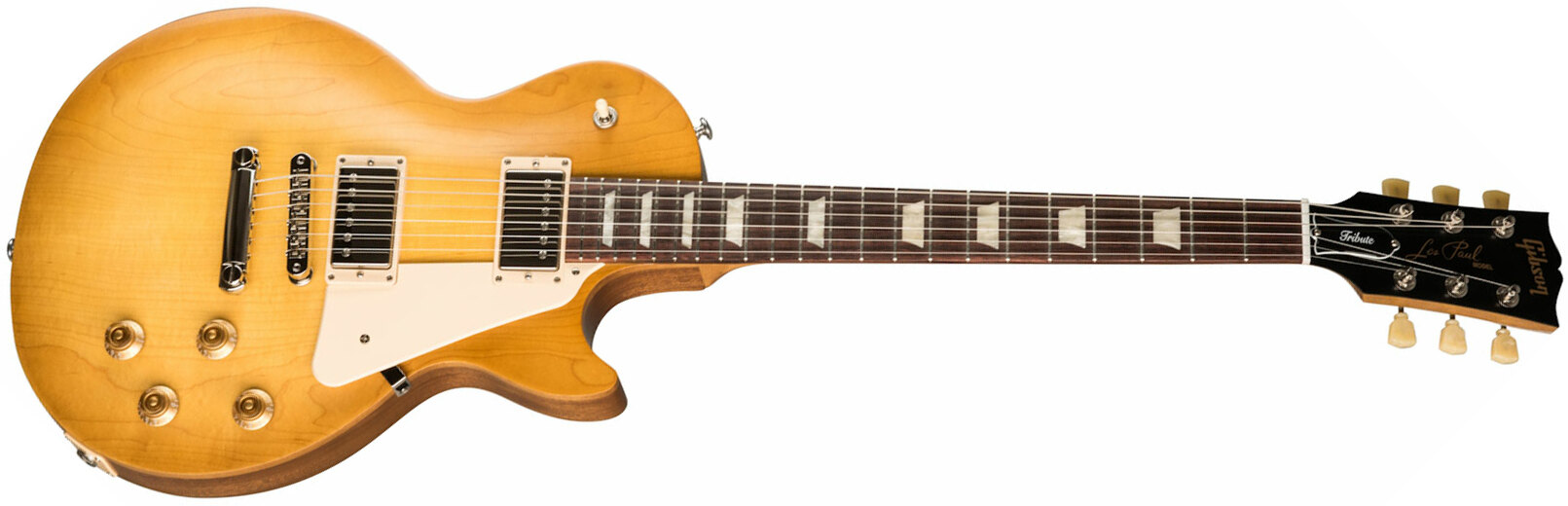 Gibson Les Paul Tribute Modern 2h Ht Rw - Satin Honey Burst - Single-Cut-E-Gitarre - Main picture