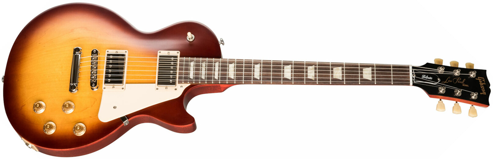 Gibson Les Paul Tribute Modern 2h Ht Rw - Satin Iced Tea - Single-Cut-E-Gitarre - Main picture