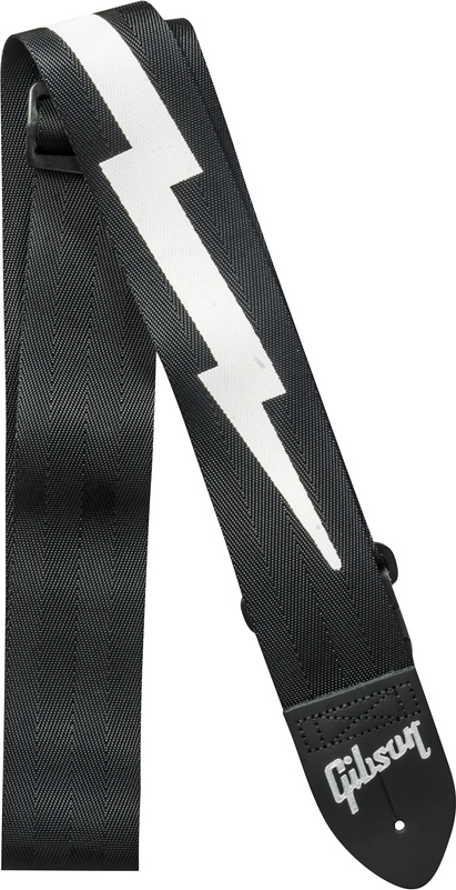 Gibson Lightinig Bolt Style Safety 2 Jet Black - Gitarrengurt - Main picture