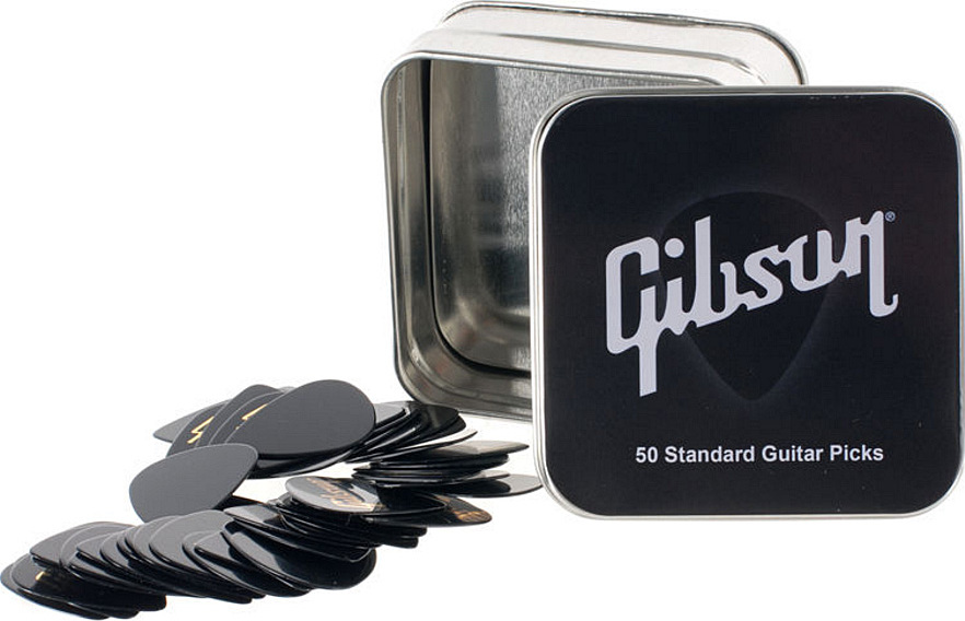 Gibson Lot De 50 Pick Tin Standard Style Thin  Boite Metal - Plektren - Main picture