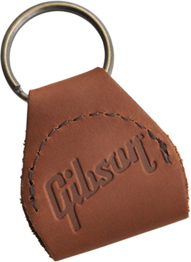 Gibson Premium Leather Pickholder Keychain Brown - Plektrum Halter - Main picture