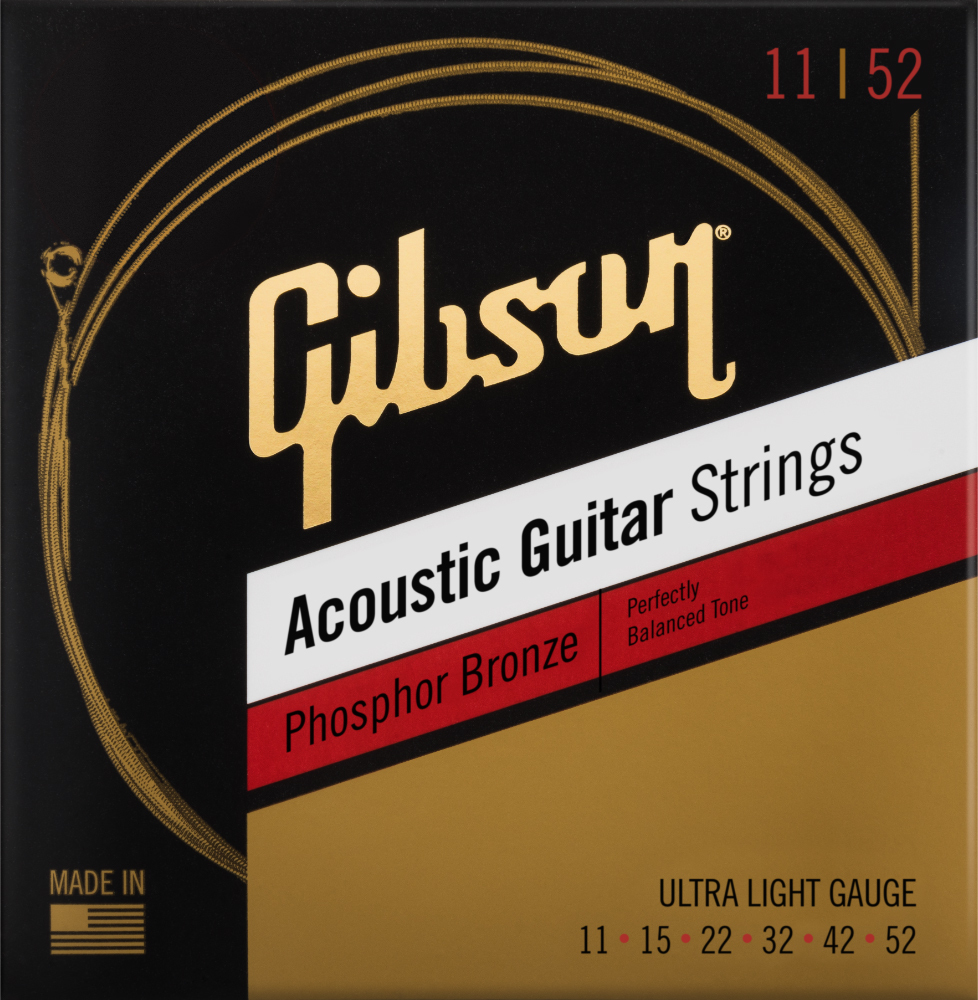 Gibson Sag-pb11 Phosphor Bronze Acoustic Guitar 6c Ultra Light 11-52 - Westerngitarre Saiten - Main picture
