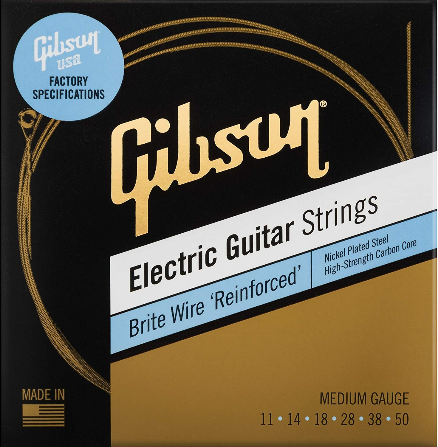 Gibson Seg-bwr10 Brite Wire Reinforced Nps Electric Guitar Light 6c 10-46 - E-Gitarren Saiten - Main picture