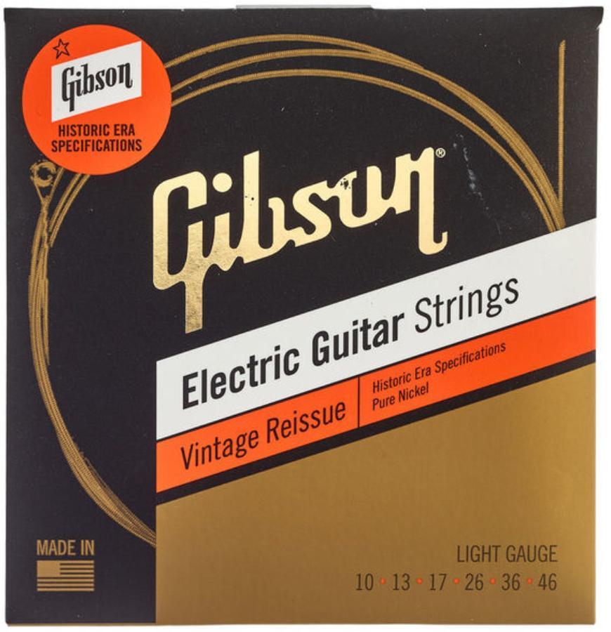 E-gitarren saiten Gibson SEG-HVR10 Electric Guitar 6-String Set Vintage Reissue Pure Nickel 0-46