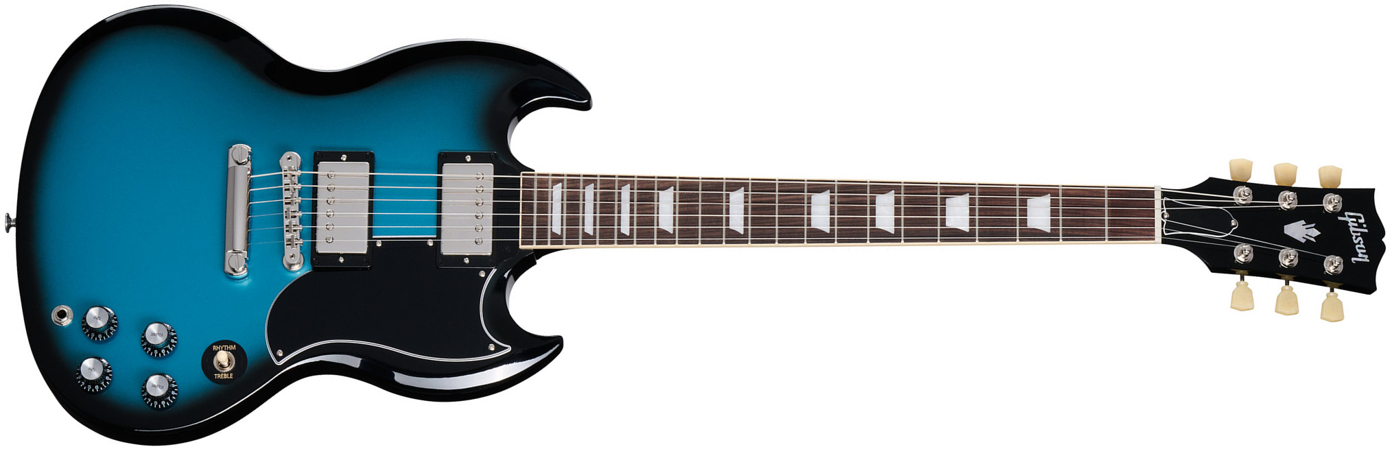Gibson Sg Standard 1961 Custom Color 2h Ht Rw - Pelham Blue Burst - Double Cut E-Gitarre - Main picture