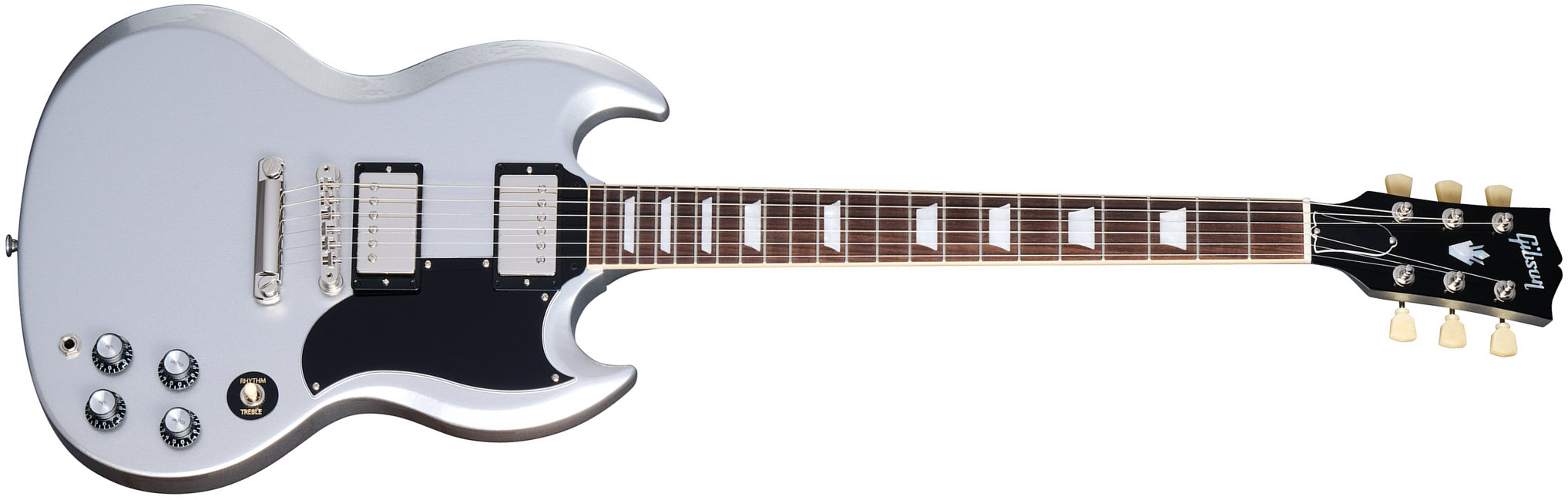Gibson Sg Standard 1961 Custom Color 2h Ht Rw - Silver Mist - Double Cut E-Gitarre - Main picture