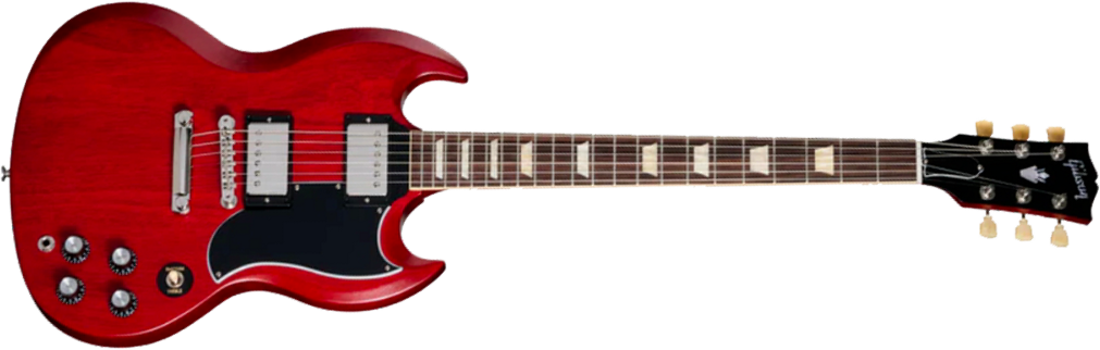 Gibson Sg Standard 1961 Faded W. 57 Classic Underwound Original 2h Ht Rw - Vintage Cherry Satin - Double Cut E-Gitarre - Main picture