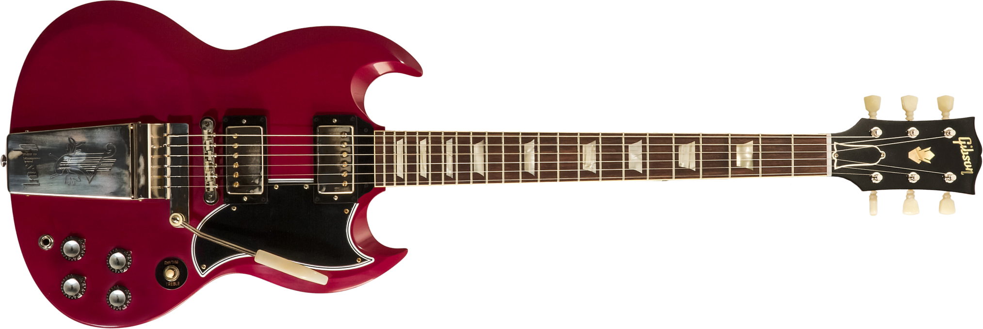 Gibson Sg Standard 1964 Maestro Vibrola 2h Trem Rw #502124 - Vos Metallic Plum - Double Cut E-Gitarre - Main picture