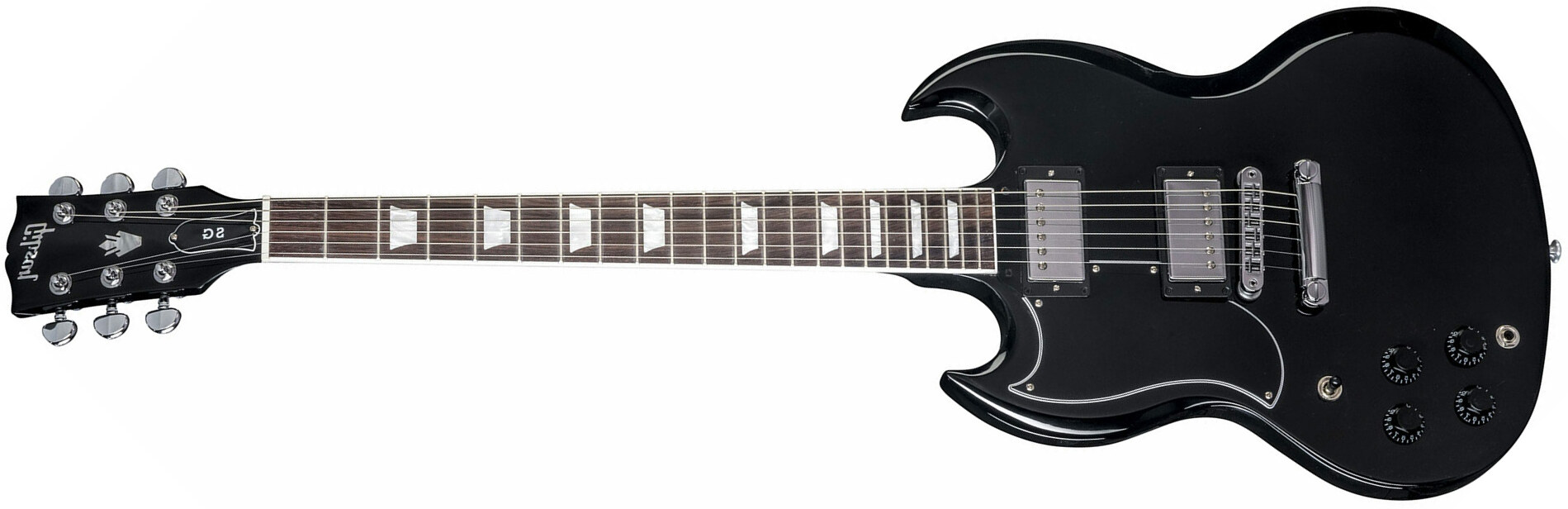 Gibson Sg Standard 2018 Lh Gaucher - Ebony - Stock-b - E-Gitarre für Linkshänder - Main picture