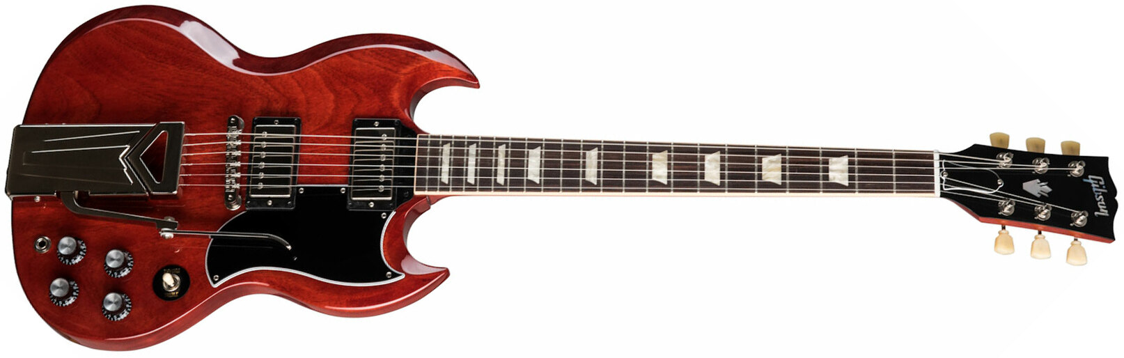Gibson Sg Standard '61 Sideways Vibrola Original 2h Ht Rw - Vintage Cherry - Retro-Rock-E-Gitarre - Main picture