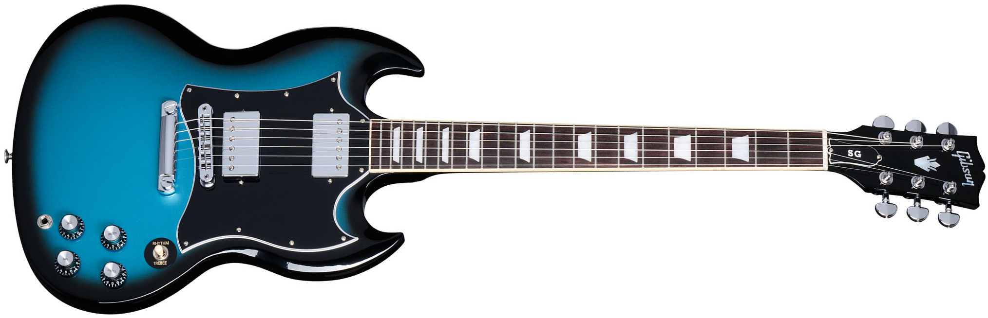 Gibson Sg Standard Custom Color 2h Ht Rw - Pelham Blue Burst - Double Cut E-Gitarre - Main picture