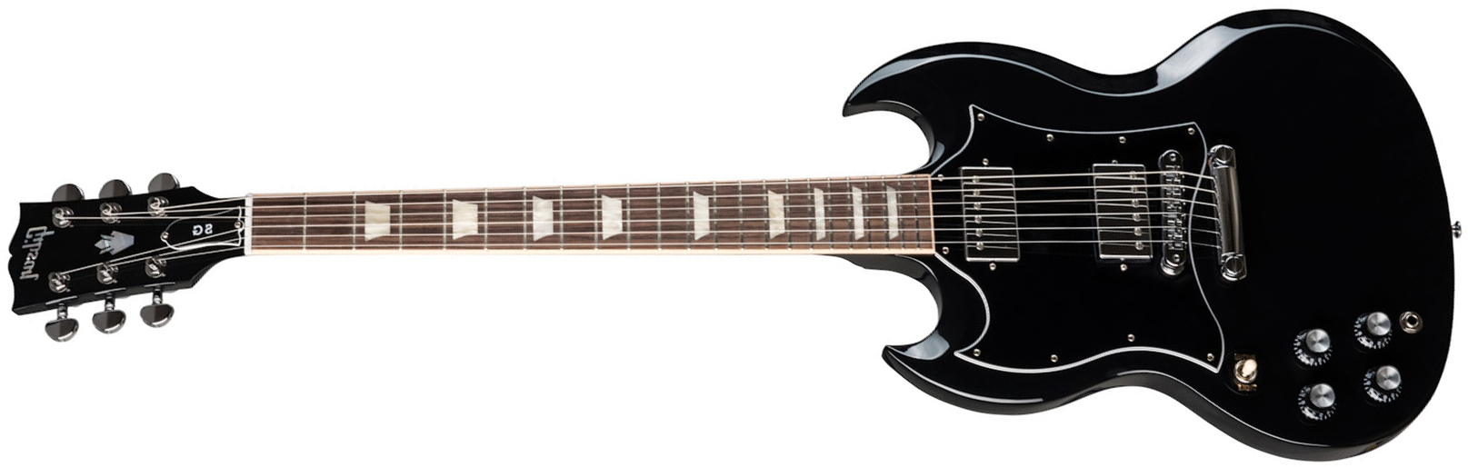Gibson Sg Standard Lh Gaucher 2h Ht Rw - Ebony - E-Gitarre für Linkshänder - Main picture