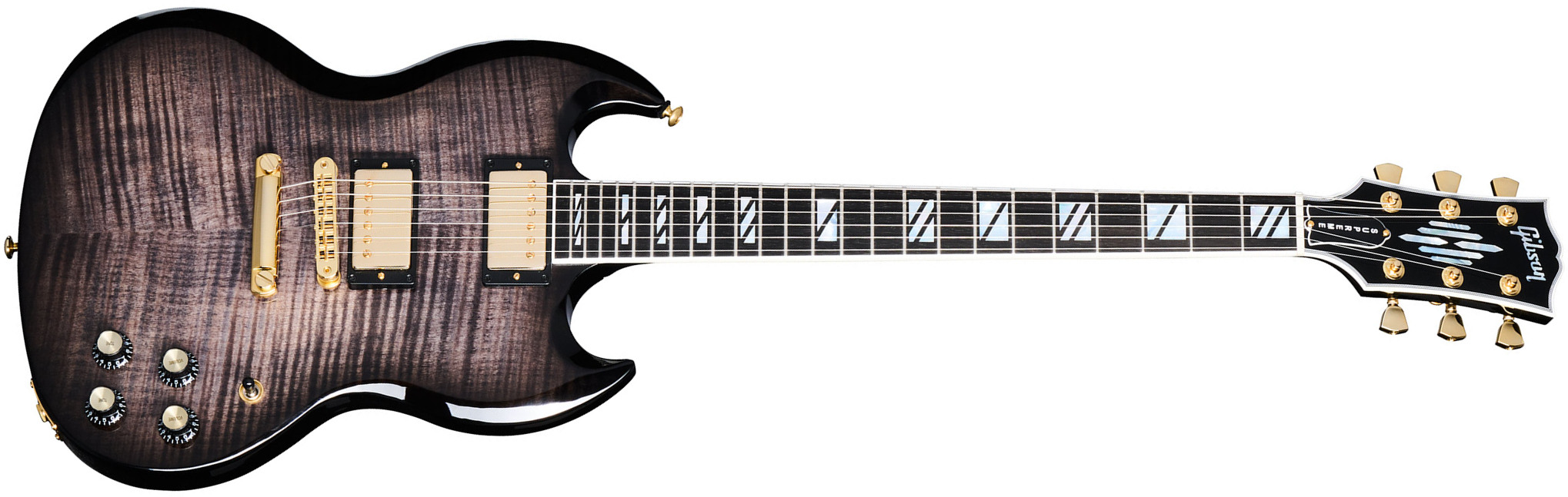 Gibson Sg Supreme Usa 2h Ht Rw - Translucent Ebony Burst - Double Cut E-Gitarre - Main picture